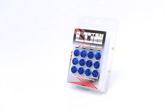 Wheel Mate Monster Lug Caps M14x1.50 Set of 20 - Blue - Plastic.