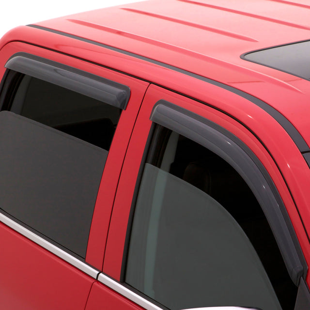 AVS 09-14 Ford F-150 Supercrew Ventvisor Outside Mount Window Deflectors 4pc - Smoke.