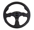 NRG Reinforced Steering Wheel (320mm) Black Leather w/Black Stitching.