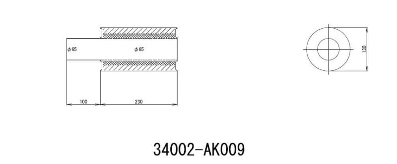 HKS UNIVERSAL EX H/M SUS 130-65 w/o tail (MOQ: 8pcs).