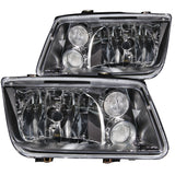 ANZO 1999-2005 Volkswagen Jetta Crystal Headlights Black w/o Bulbs.