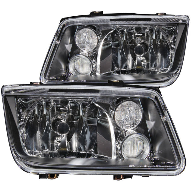 ANZO 1999-2005 Volkswagen Jetta Crystal Headlights Black w/o Bulbs.