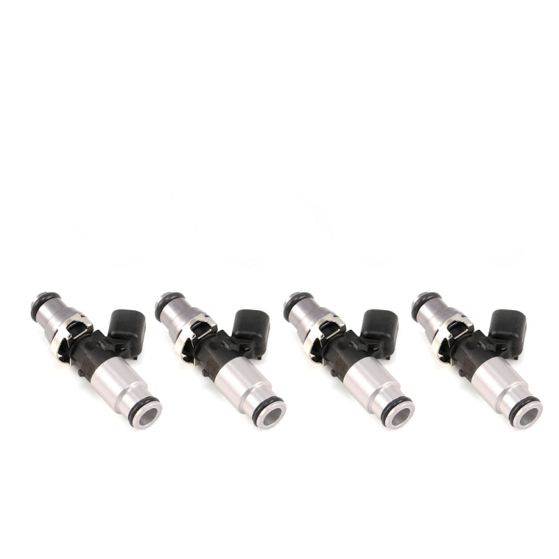 Injector Dynamics 1050X Injectors 14mm (Grey) Adaptor Top - (Silver) Bottom Adapter (Set of 4).