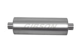 Gibson MWA Superflow Center/Center Round Muffler - 5x10in/2.5in Inlet/2.5in Outlet - Stainless.