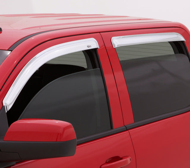 AVS 07-18 Jeep Patriot Ventvisor Outside Mount Front & Rear Window Deflectors 4pc - Chrome.