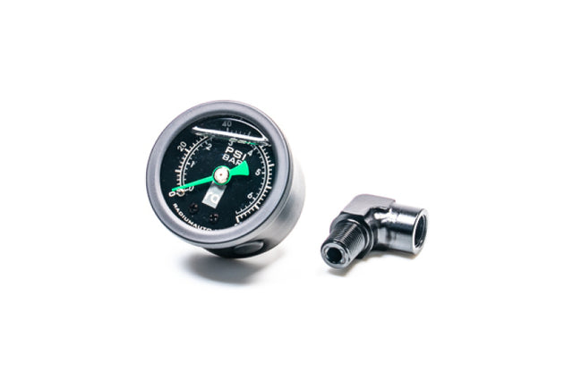 Radium Engineering 0-100 PSI Fuel Pressure Gauge With 90 Degree Adapter.