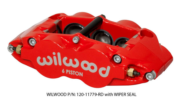 Wilwood Caliper-Narrow Superlite 6R-LH - Red 1.62/1.12/1.12in Pistons 1.25in Disc.