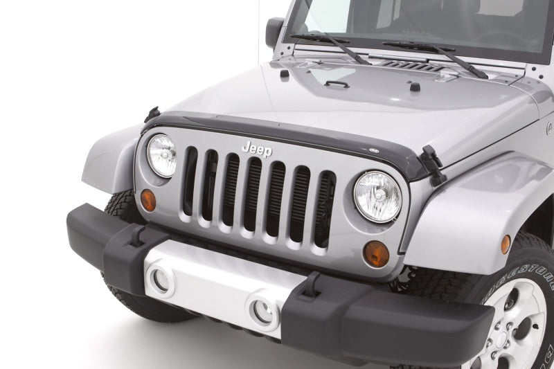 AVS 07-18 Jeep Wrangler Unlimited Aeroskin Low Profile Acrylic Hood Shield - Smoke.