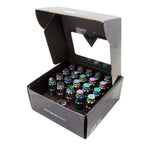 NRG 700 Series M12 X 1.5 Steel Lug Nut w/Dust Cap Cover Set 21 Pc w/Locks & Lock Socket - Neochrome.