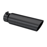 MBRP Universal 5in OD Angled Rolled End 4in Inlet 18in Lgth Black Finish Exhaust Tip.