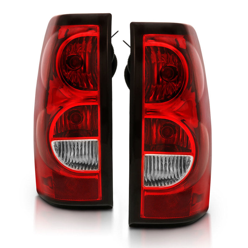 ANZO 2004-2007 Chevy Silverado Taillight Red/Clear Lens w/Black Trim (OE Replacement).