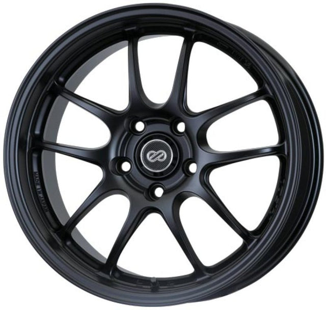 Enkei PF01 18x9.5 5x114.3 15mm Offset 75 Bore Dia Black Wheel.