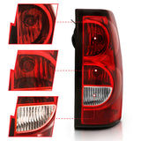 ANZO 2004-2007 Chevy Silverado Taillight Red/Clear Lens w/Black Trim (OE Replacement).