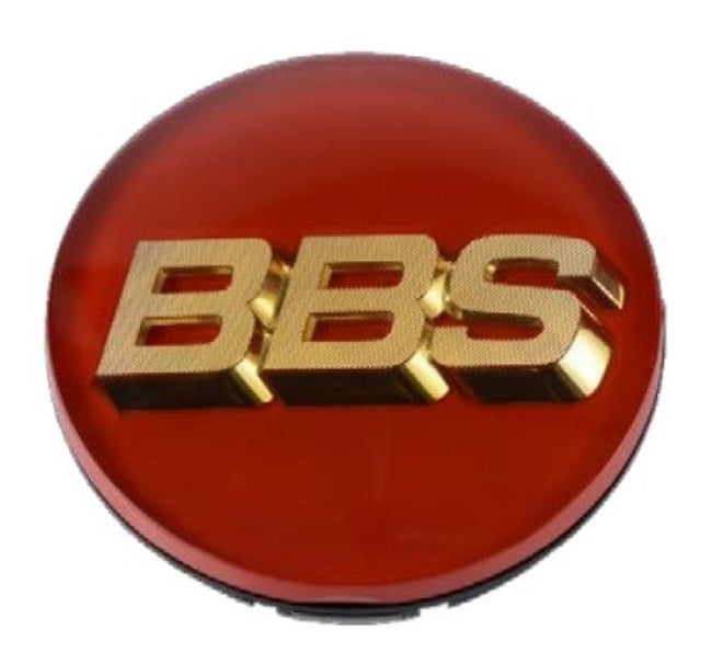 BBS Center Cap 70.6mm Red/Gold (3-tab) (56.24.073).