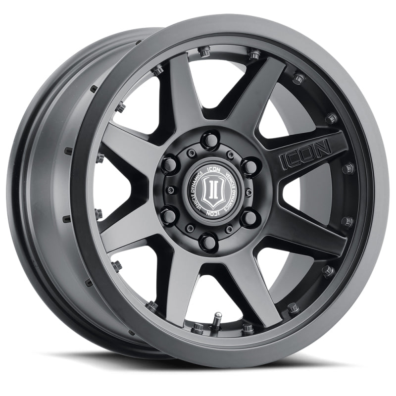 ICON Rebound Pro 17x8.5 5x5 -6mm Offset 4.5in BS 71.5mm Bore Satin Black Wheel.